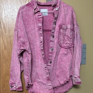 Oversized Pink Jean Jacket